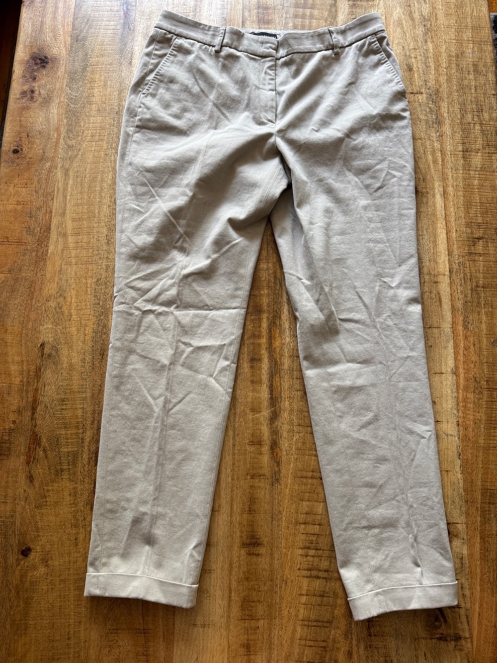 Cappellini womens made in Italy 100% cotton Chino Pants trousers in Light Khaki